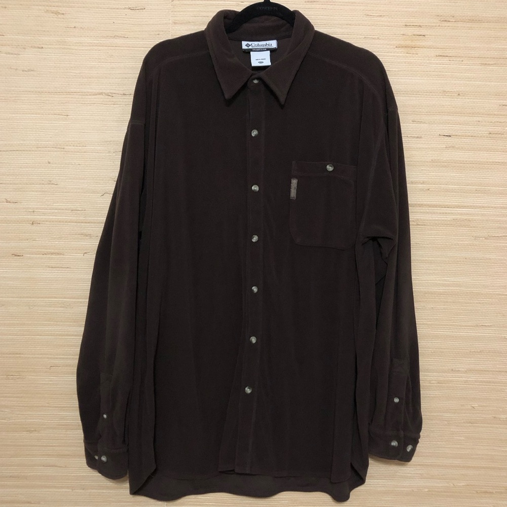 Columbia Sportwear Brown Long Sleeve Corduroy Button Down Shacket Size XXL